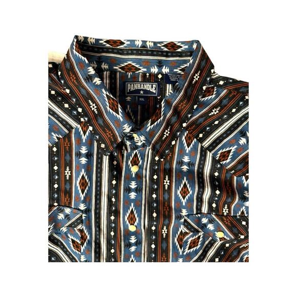 Panhandle Slim Western Shirt XXL Aztec Southwestern Tribal Print Pearl Button - Picture 5 of 8